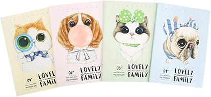 4 X Da Wa Chat Mignon Chien Ordinateur Portable Dessin Anime Pour Enfants Doubles Coil Ordinateur Portable Word Book Fournitures De Bureau Notepad Etudiant Papeterie Journal Cadeau Couleur Aleatoire Amazon Fr Fournitures De