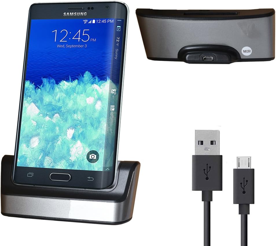 Galaxy Note Edge Charger, Note Edge Battery Charging Station, Slook Dual Desktop Dock Charger with USB Cable-Support Charging Spare Mobile Cell Phone for Samsung Galaxy Note Edge
