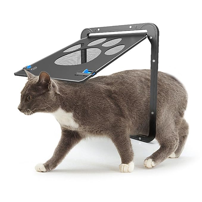 AIHOME Hundeklappe Katzenklappe Haustier Magnetisch Bildschirm Tür Abschließbar Haustiertüre Einfache Installation Genug Frei