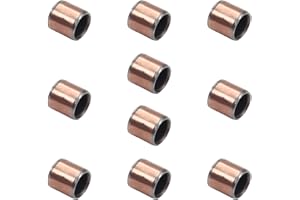 Aicosineg 10Pcs Oilless Bushings Sleeve Bearing Solid Friction Oilless Bushing 0.23in Bore x 0.31in OD x 0.31in Length Plain Bearings Wrapped Bushing Carbon Steel Base 0608 Sleeve Bearings