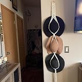 LAOJU Macrame Hat Rack Wall Holder Boho Wide Brim Cap Hanger Organizer Beige view 6
