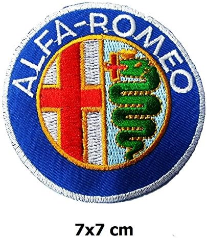 Alfa Romeo Round Motorsport Patch Logo Sew Iron on Embroidered Appliques Badge Sign Costume Approx: 7x7 Cm