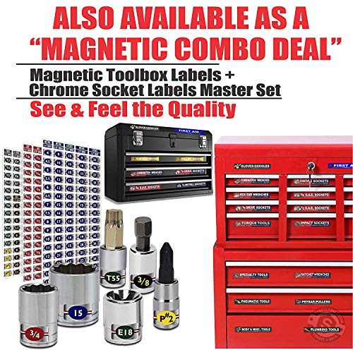 Ultimate Magnetic Tool Box Organizer Labels Blue Edition
