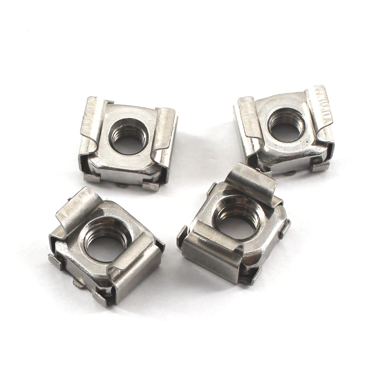 40Pcs M6 Cage Nuts Carbon Steel Nickel Plated Network Cabinet Nuts