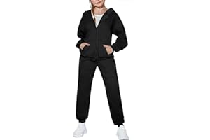 Arshiner Girls 2 Piece Outfits Jogger Sets Zip Up Hoodie Sweatshirts and Sweatpants with Pockets Tracksuits Sweatsuits