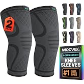 Modvel Compression Knee Brace for Women &amp; Men - 2 Pack Knee Brace for Running Knee Pain, Knee Support Compression Sleeve, Workout Sports Knee Braces for Meniscus Tear ACL &amp; Arthritis Pain Relief