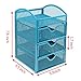 Annstory, Home Office Mesh 3- Drawer Tray Desktop Organizer, Blue