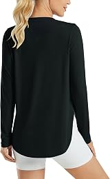 G4Free Womens Long Sleeve UPF 50+ Sun Protection Workout Top Black view 5