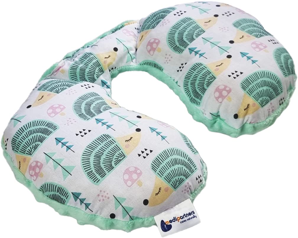 Medi Partners Neck Cushion for Baby 100% Cotton/Minky Baby Neck Cushion for Stroller Car Ride Travel Sleep Neck Pillow Snooze Roll