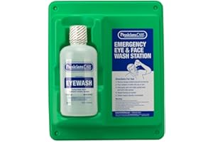 PhysiciansCare 24-202 Wall Mountable Eye Flush Station with Single 32 oz Bottle, 11-3/4" L x 4" W x 13-3/4" H