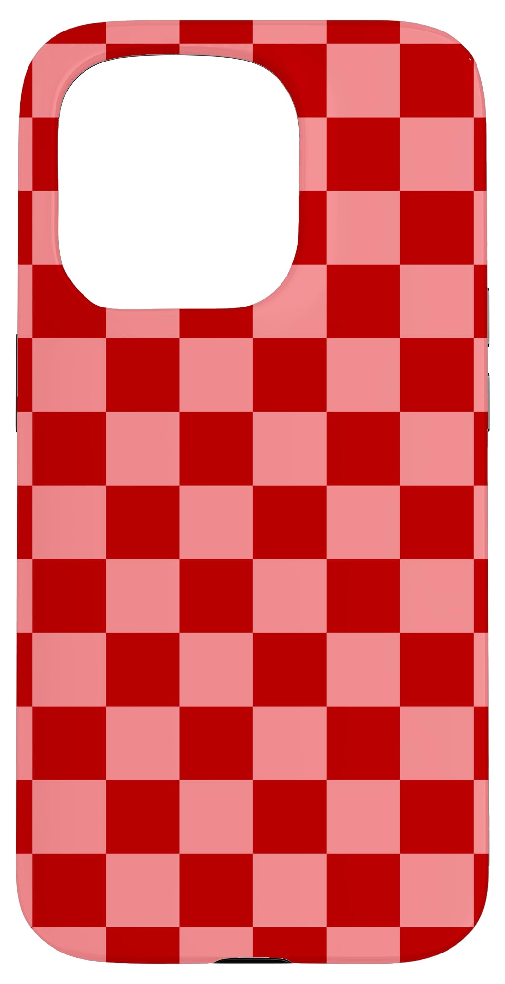 Checkerboard Checkered Checked Check Pattern Red Pink Color Case for iPhone 15 Pro