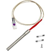1 Pack AC Hot Rod Igniter Replacement for Traeger, Camp Chef, Pit Boss | With 2 Fuses 1 Screw, 200W 120V, Replace BAC199 KIT0088, Withstand Heat Cycling, 1/8''-1/4'' into Firepot, Quick Ignition