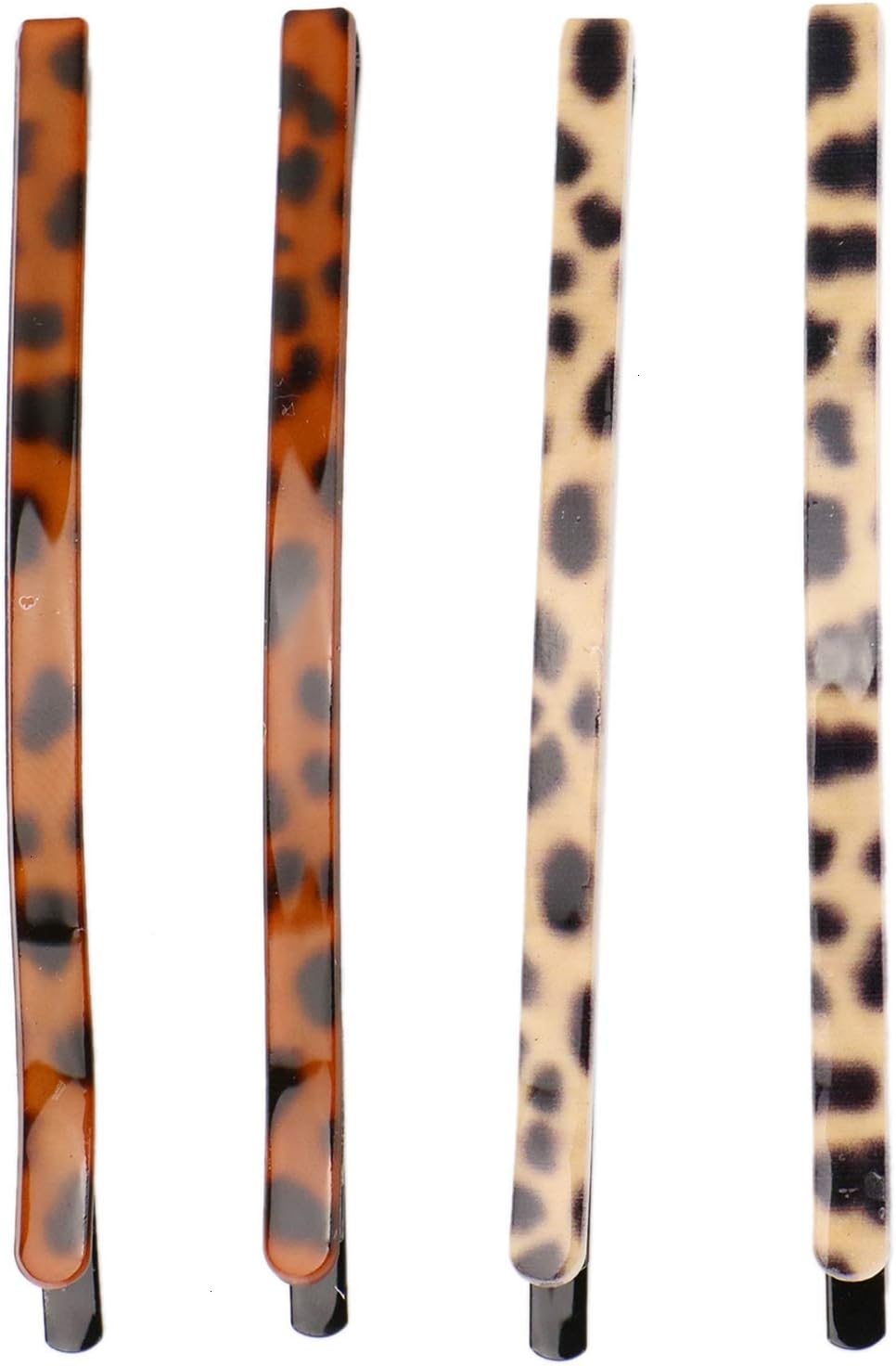 JETEHO 4 pcs Curved Jumbo Bobby Pins Tortoise Bobby Pins