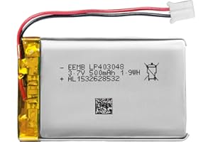 EEMB 3.7V Lipo Battery 500mAh 403048 Lithium Polymer ion Battery Rechargeable with JST Connector Make Sure Device Polarity Matches with Device Before Purchase!!!