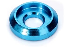 FLASH HOBBY 20 PCS M3 Head Washers Gaskets Aluminum Alloy Countersunk Cup Shim for Screw Multicolor Drone (Blue)