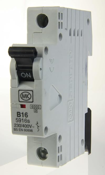 MK Electric Sentry 16A Type B Single Pole MCB Miniature Circuit Breaker 230V
