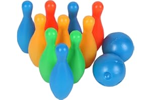 cdar 12Pcs/Set Kids Solid Color Pins Balls Bowling Game Indoor Sport Development
