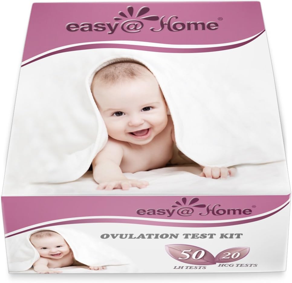Easy@Home 50 Ovulation Test Strips and 20 Pregnancy Test Strips Combo Kit, (50 LH + 20 HCG): Health & Personal Care