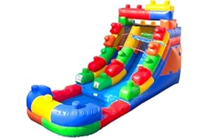 POGO BOUNCE HOUSE Inflatable Water Slide for Kids(Without Blower) - 21' x 9' x 12' Foot Backyard Inflatable Slide for Summer Fun - Building Block