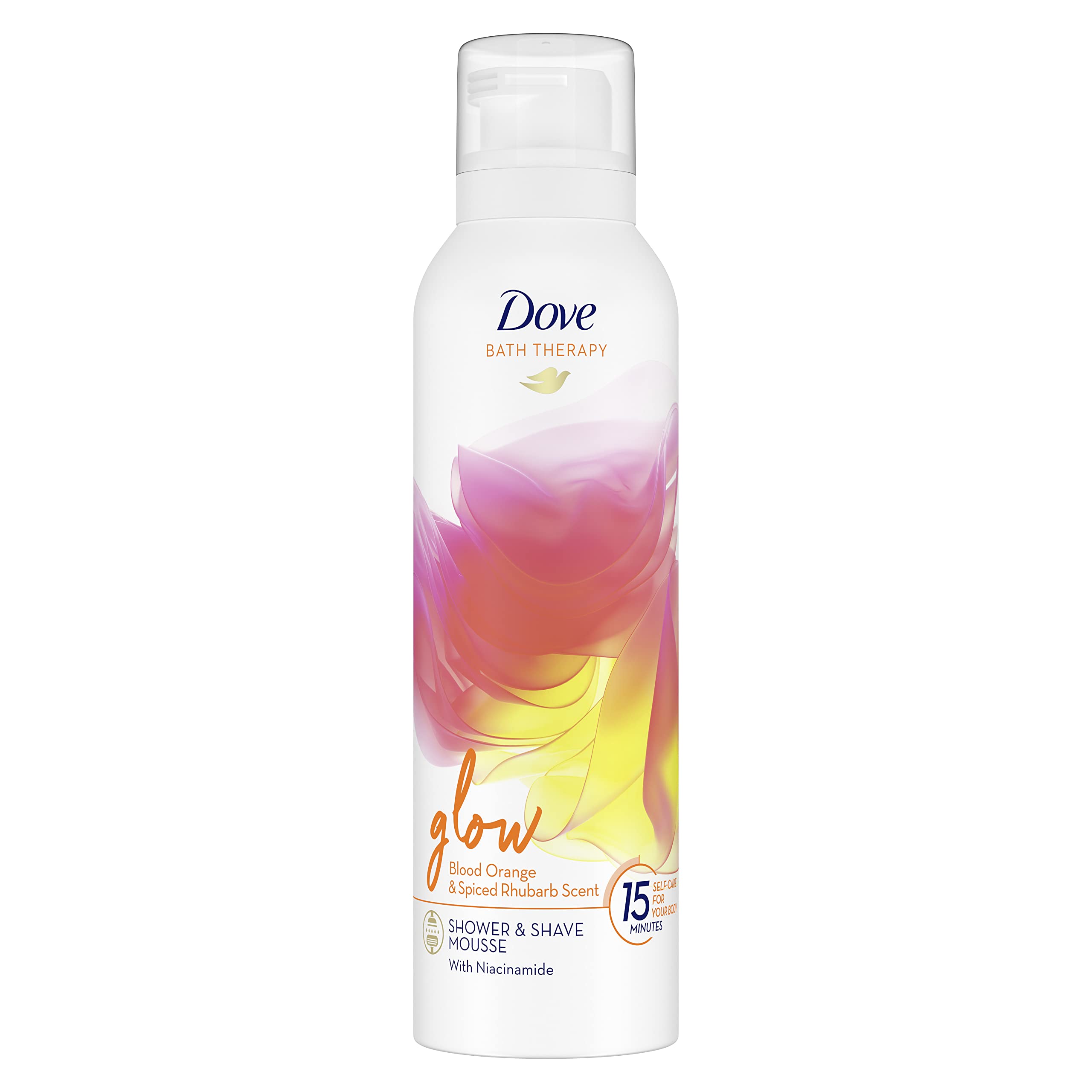 Dove Bath Therapy Glow Blood Orange & Spiced Rhubarb Scent Women's Shower Foam Shower Mousse with niacinamide to support the skin barrier 200 ml