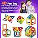 4D Magnetic Blocks , IMOO 55 Pcs Magnetic Building Blocks, Educational Construction Magnetic for Kids, Varied Shapes in Rainbow Colors, Strong Metallic Rivets, Wheels & Storage Box