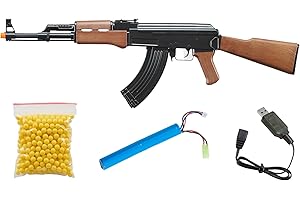 GoldenBall ABS Durable Plastic AK47 Airsoft Gun Rifle Full/Semi Auto-Battery & Charger Included