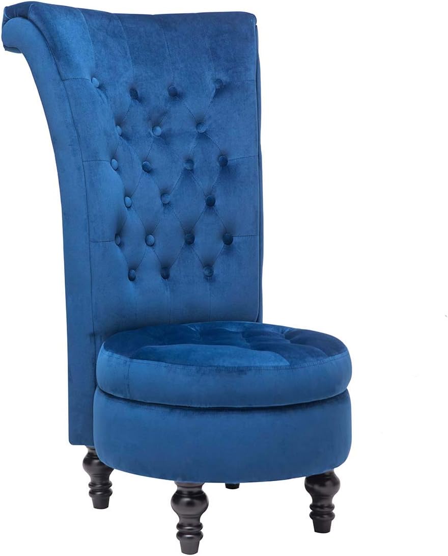 Living Room Chairs Velvet High Back Tufted Padded Royal Accent Chair for Girls