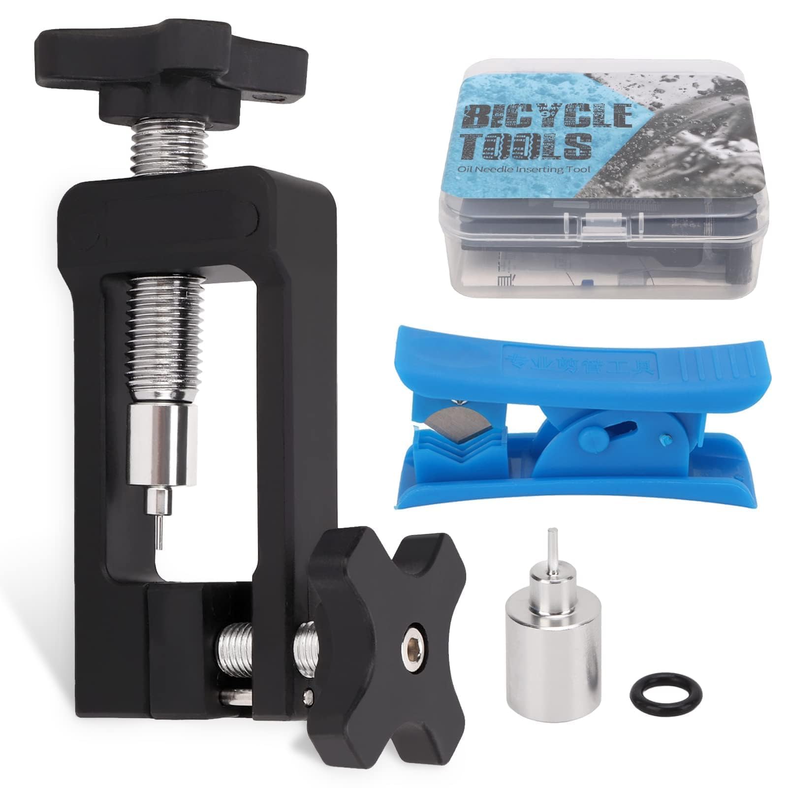 Needle Driver Insertion Tool, Bike Hydraulic Disc Brake Hose Line Cutter and Needle Barb Driver Head Insertion Installation Tool for Mountain Bike Road Bicycle