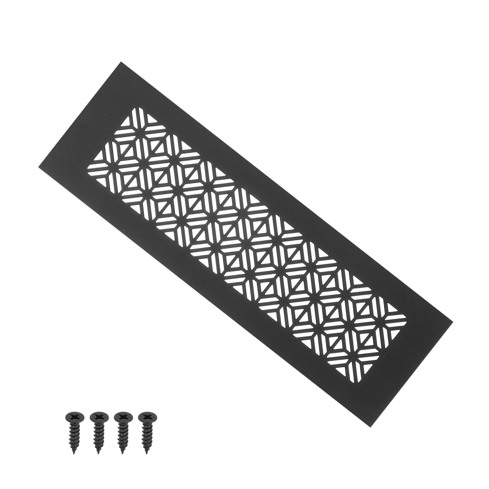 Photo 1 of PATIKIL 10 x 3 Inch Door Air Vent Cover, Heavy Duty Aluminum Grille Ventilation Cover Louvered with Mounting Screws for Cabinet Wardrobe Door, Black