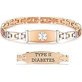 LinnaLove Lady Medical Alert id Bracelets-Stainless Steel Medical Bracelets for Women-7.5"