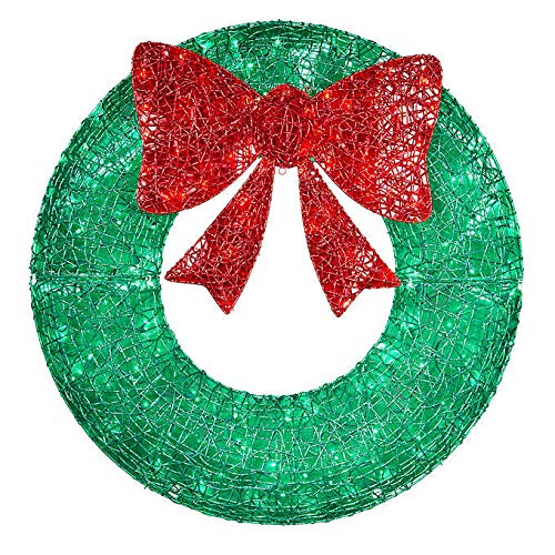 Holiday Living 36in Indoor/outdoor Green Artificial Wreath with Multicolor LED Lights Pricepulse