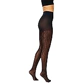 Hanes Women's EcoSmart Fashion Sheer Art Deco, Control Top, Sheer Toe, Tights