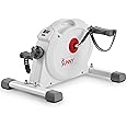 Sunny Health & Fitness Smart Exercise Bike, Under Desk Mini Arm/Leg Pedal Exerciser for Senior Workout, Cycle Cardio Training at Home, Free SunnyFit App Connect, Optional in Color, Mat/Workout Bands