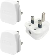 Status 3x 13A UK White 3-Pin Electrical Plug Tops BS1363 CE Certified Cord Grip view 1