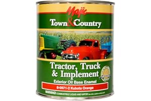 Majic Paints 8-0971-2 Town & Country Tractor, Truck & Implement Oil Base Enamel Paint, 1-Quart, Kubota Orange