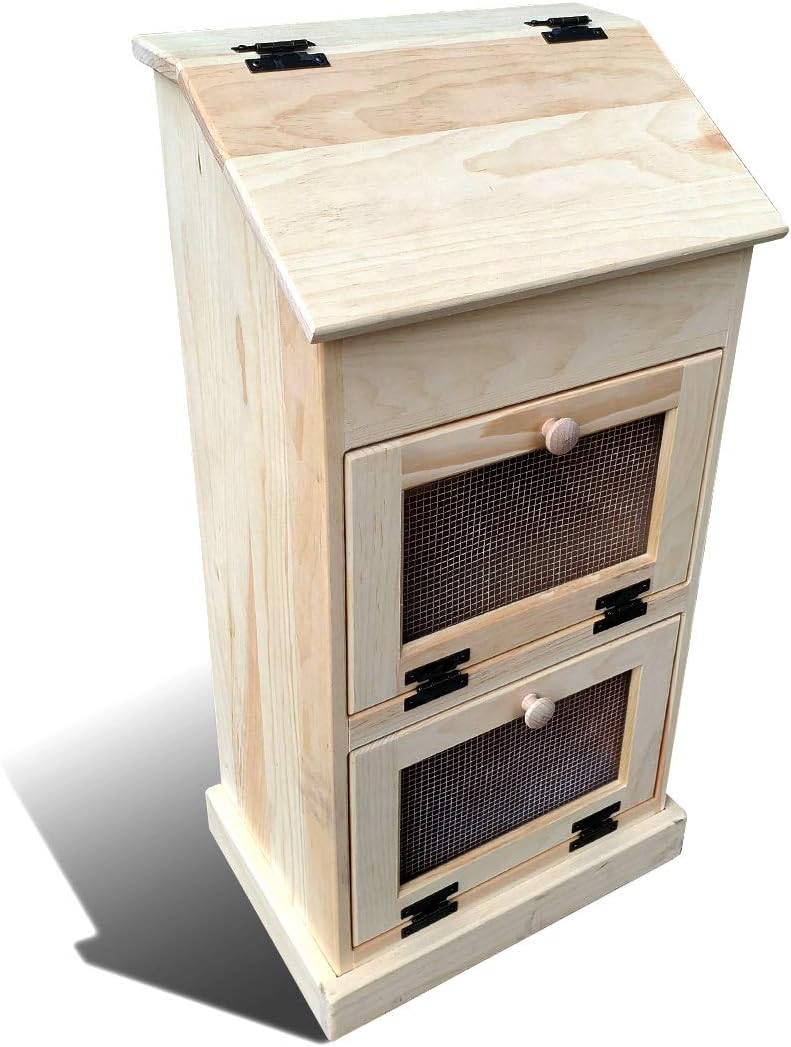 Amish Handcrafted Pine Bread Box 