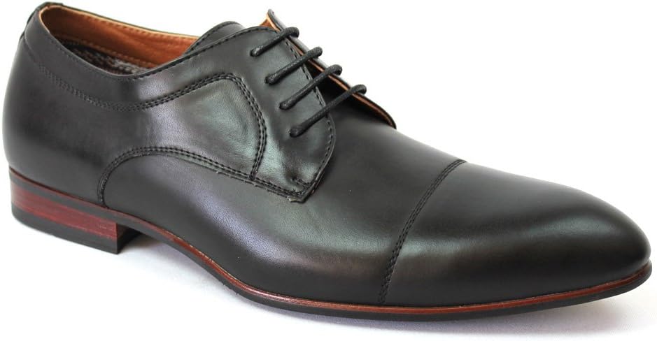 Ferro Aldo Black Men's Dress Shoes Pointed Cap Toe Block Heel Modern Design 19378