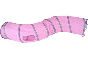 iCAGY Cat Tunnel for Indoor Cats Interactive, Rabbit Tunnel Toys, Pet Toys Play Tunnels for Cats Kittens Rabbits Puppies Crinkle Pop Up 47" Shape S
