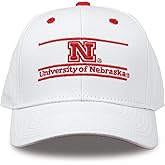 NCAA Nebraska Cornhuskers Unisex, Bar Design Hat, White, Adjustable