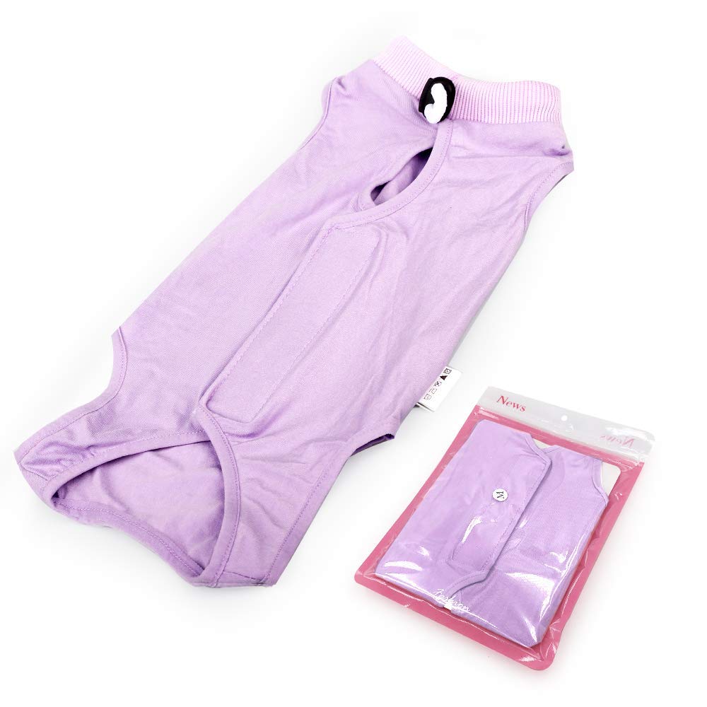 Qingshang Cat Recovery Suit For Male And Female Licking Protective Kitten Spay After Surgery Pet Surgical Pajamas Long Sleeve E Collar Alternative Onesie Gre