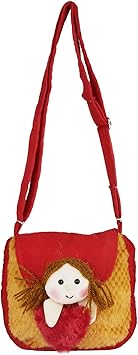 Heart Girl Cartoon Sling Bag for Kids/Girls/Baby (Brown and Red) by Lovely Toys
