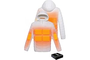 ANTARCTICA GEAR Heated Jacket, Lightweight Heating Jackets with 12V/5A Power Bank, 6 Areas Winter Coat for Men and Women