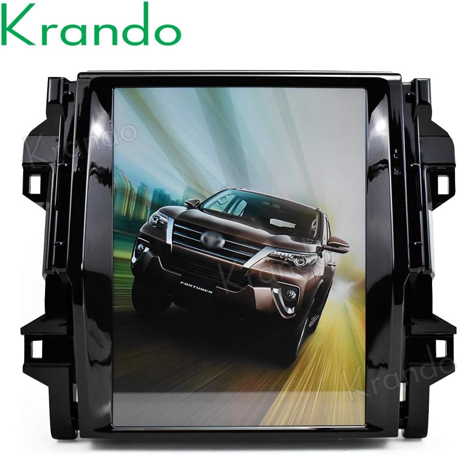 Krando Car Radio Android 8.1 12.1" Tesla Vertical Touch Screen DVD for Toyota Fortuner 2016+ bluetooth?2+32G)