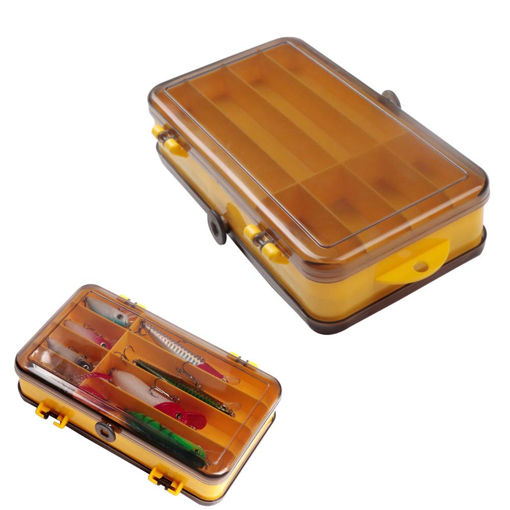 2 x Fishing Accessories Storage Boxes, Double Sided Fishing Lure Hook Box/Fishing Equipment Storage Box/Waterproof Fishing Box, Fishing Storage, 17.5 x 9.5 x 4 cm