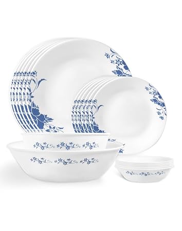 Corelle Royale Glass Dinner Set, 20-Pieces, Blue