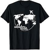 Adventure Awaits World Map for Travel Vacations T-Shirt