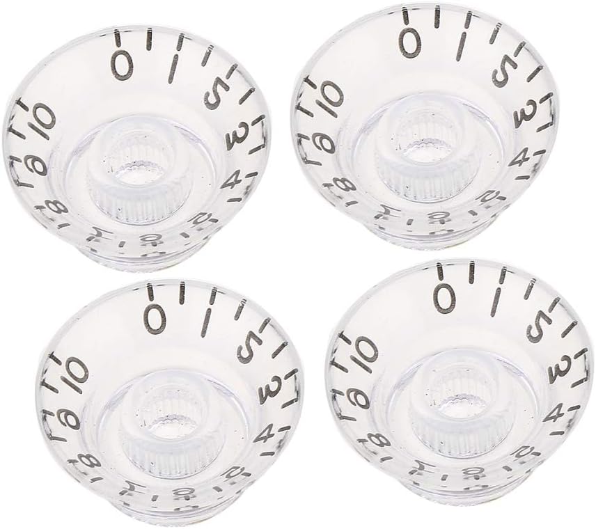 Musiclily Pro Imperial Inch Size Guitar Bell Top Hat Knobs Compatible with USA Made Les Paul Style,Transparent (Set of 4) - Image 5