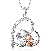 MEIDERBO 925 Sterling Silver Animal Mother Daughter Necklace for Women Girls Mom Daughter Jewelry Gifts for Wife Daughter