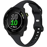 TUCOMO Slim Silicone Watch Bands Compatible with Garmin Forerunner 245/ Forerunner 55, 20mm Thin Soft Narrow Sport Replacement Wristband Straps for Forerunner 245 Music