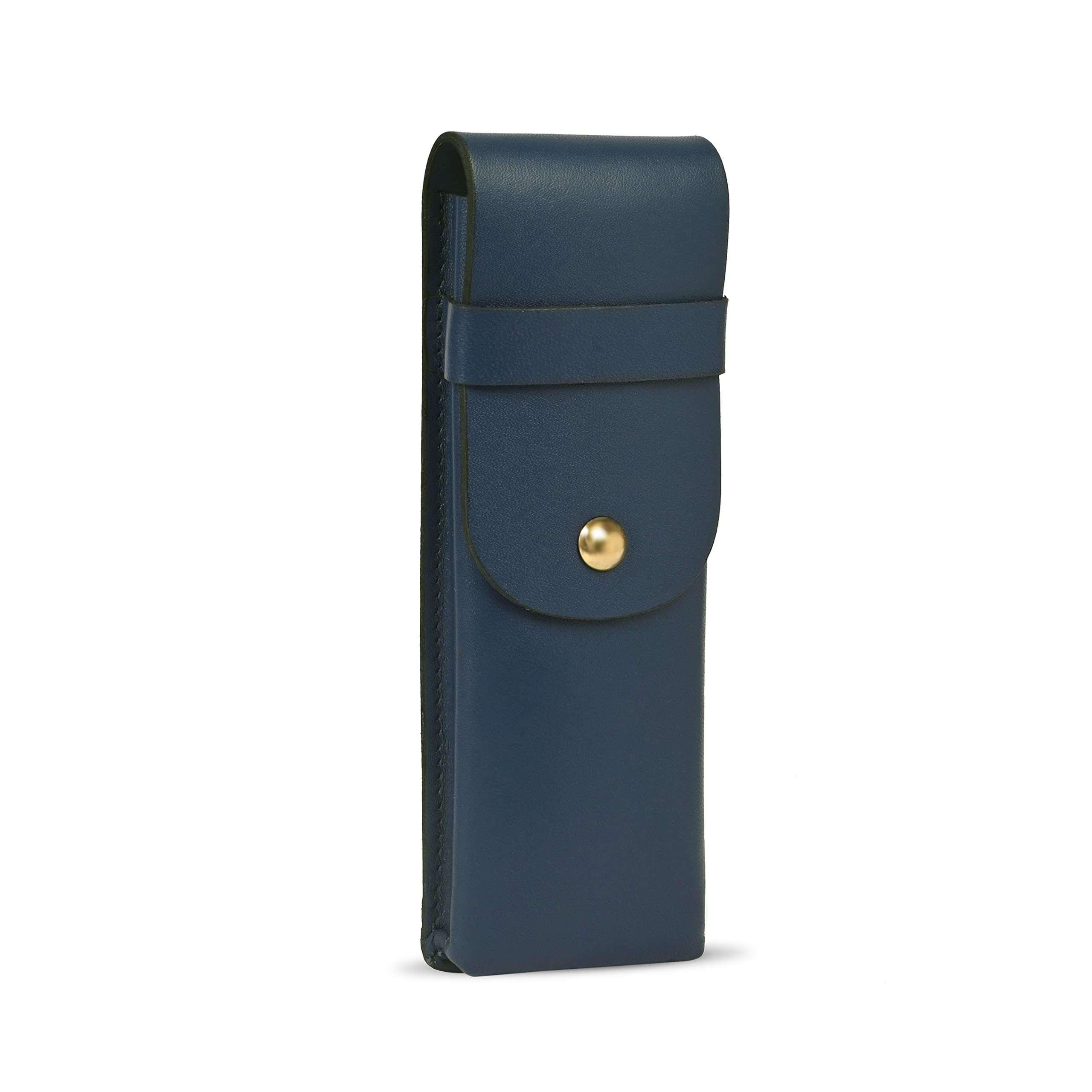 Betterday Studio - Leather Pen Case - Slim Fountain Pen Organiser, Aesthetic Office Desk Accessory, Portable Case (Blue)